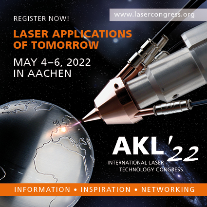 Die Anmeldungen zum AKL’22 sind ab sofort unter www.lasercongress.org möglich. Frühbucher können sich einen Rabatt von 10 Prozent sichern.
