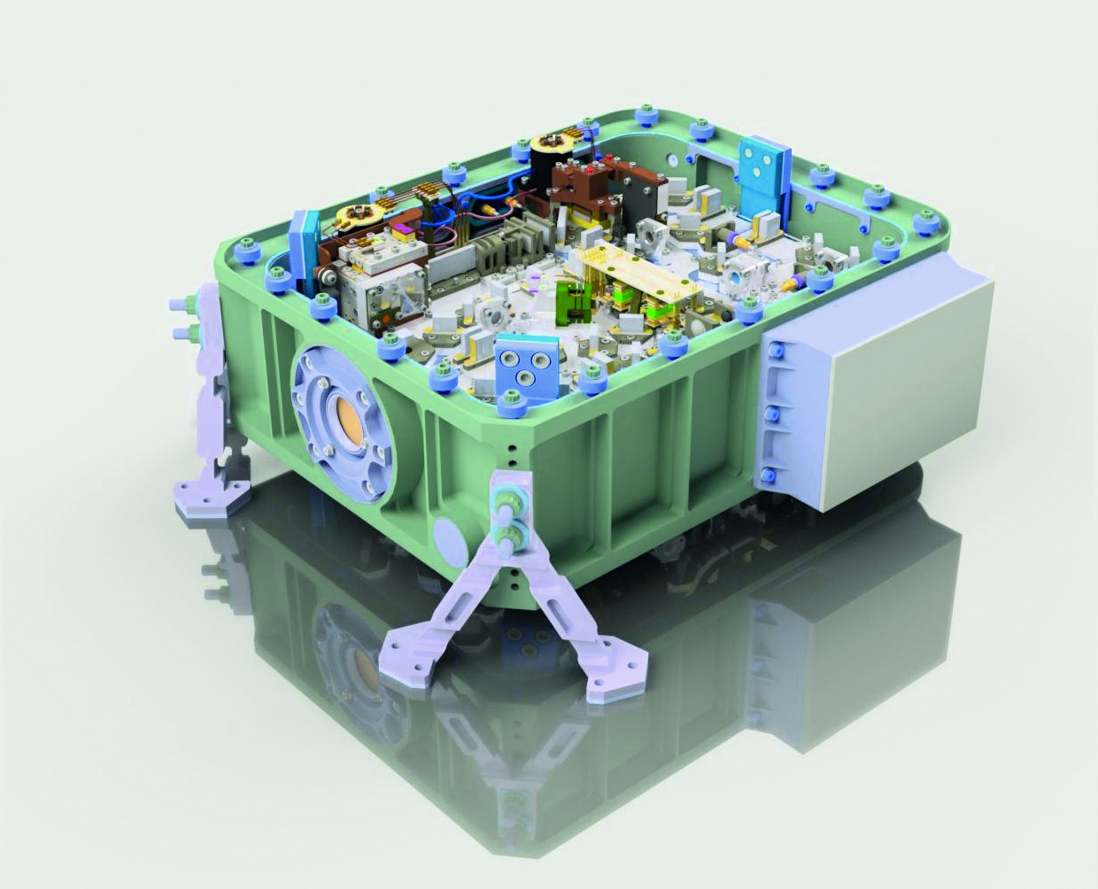 Das LIDAR-System für die MERLIN-Mission enthält alle Komponenten vom Pumplaser bis zur Frequenzkonversion in einem besonders kompakten und weltraumtauglichen Aufbau.