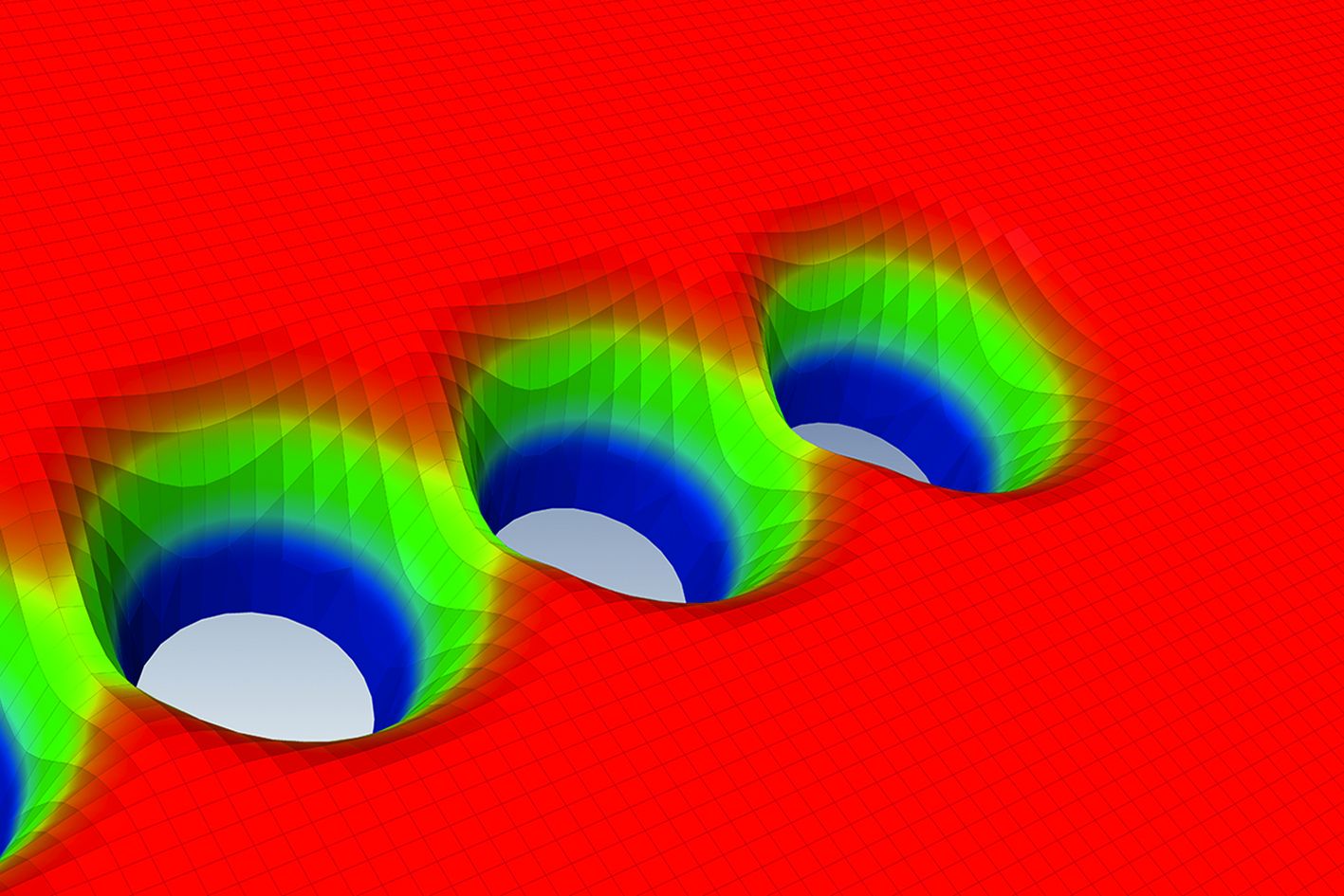 Simulation: Für den Bohrprozess werden die Bohrlochform und die Wärmebelastung berechnet und so die optimalen Laserparameter bestimmt.