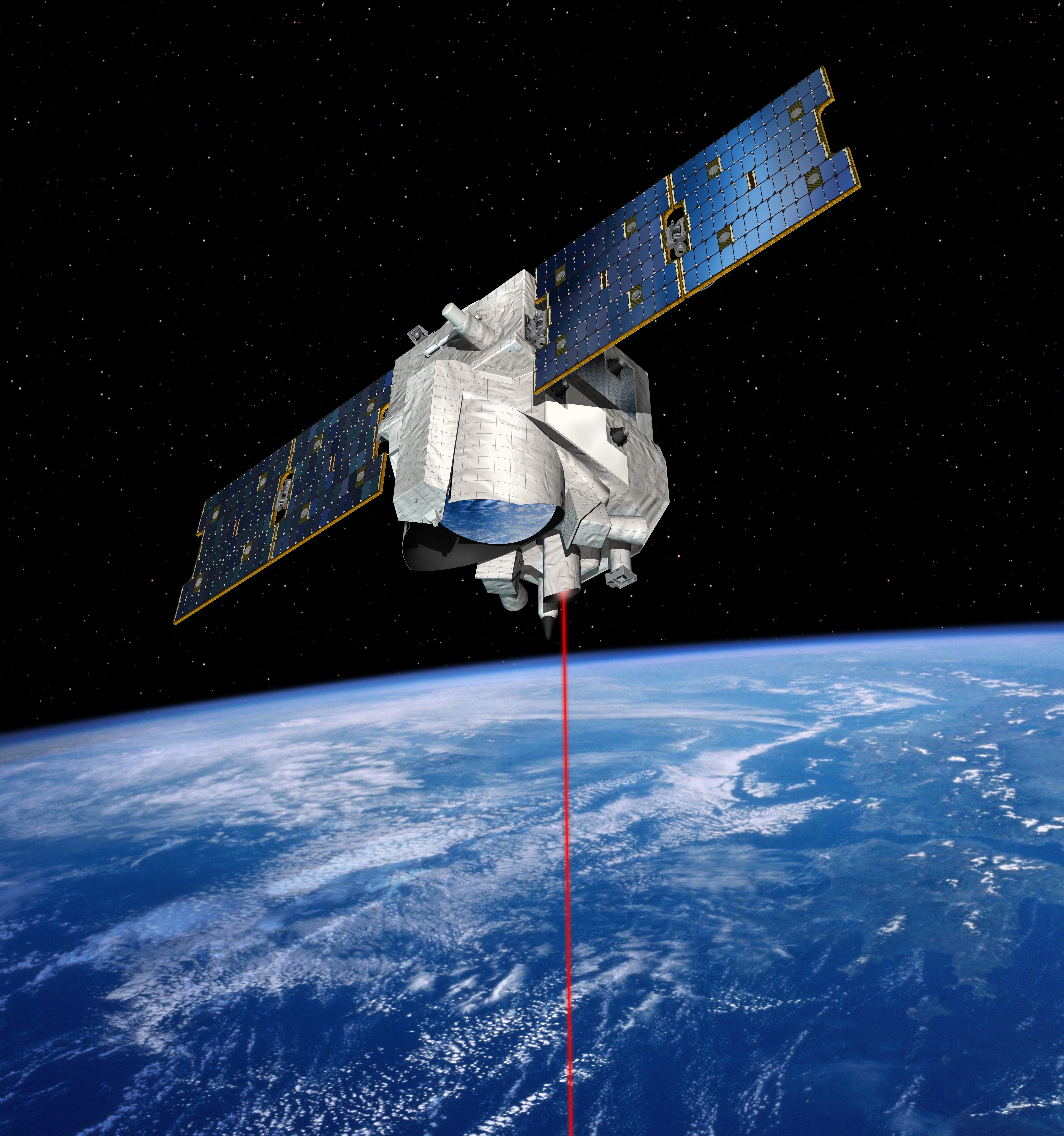 Representation of the MERLIN instrument based on the Myriade satellite platform.