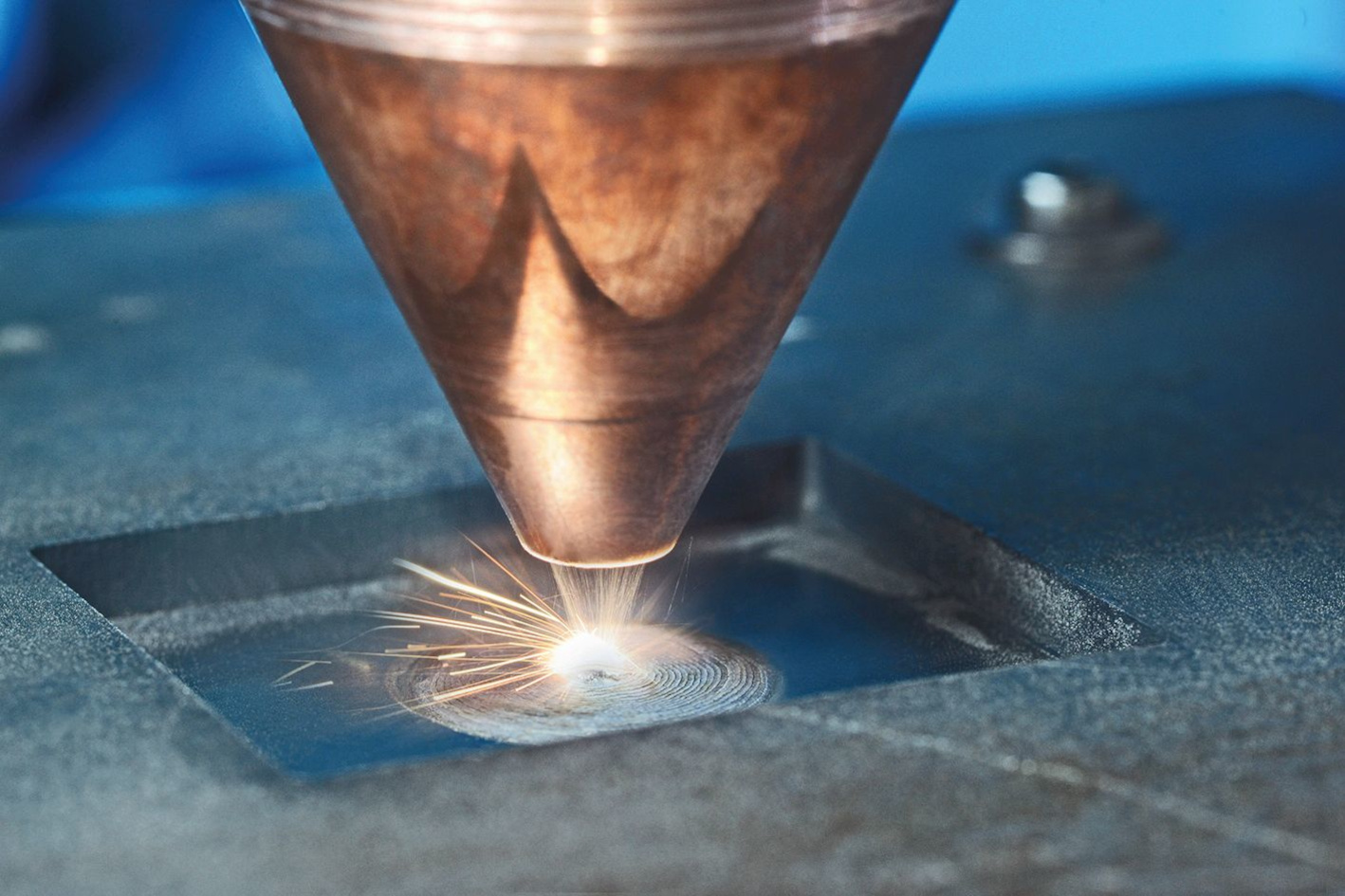 Laser Material Deposition can be used, for example, to locally reinforce semi-finished sheet metal products in a targeted manner.