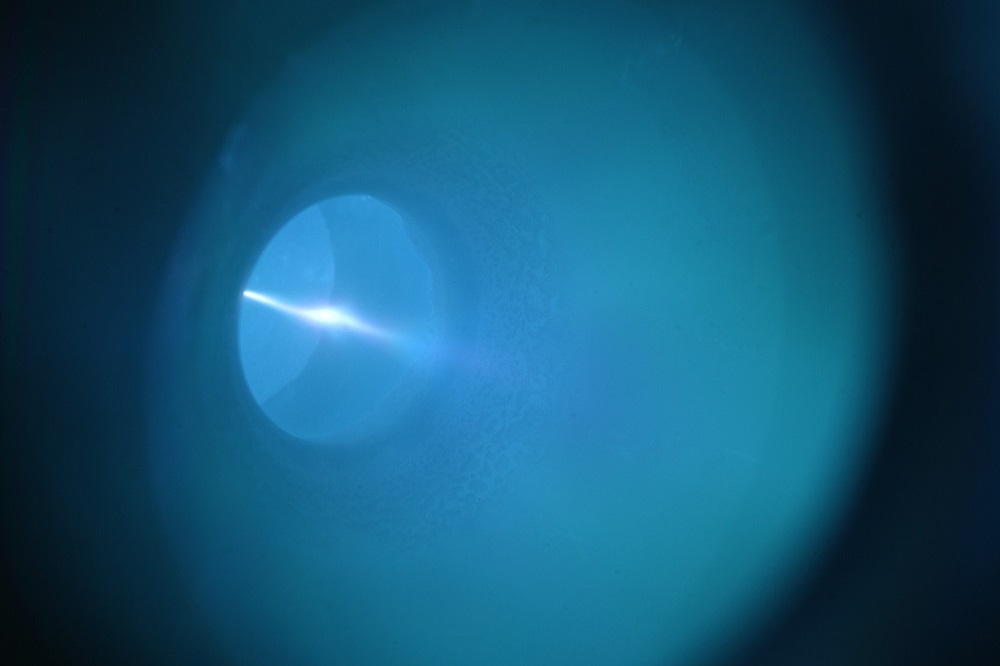 Image of a discharge plasma in the visible spectrum.